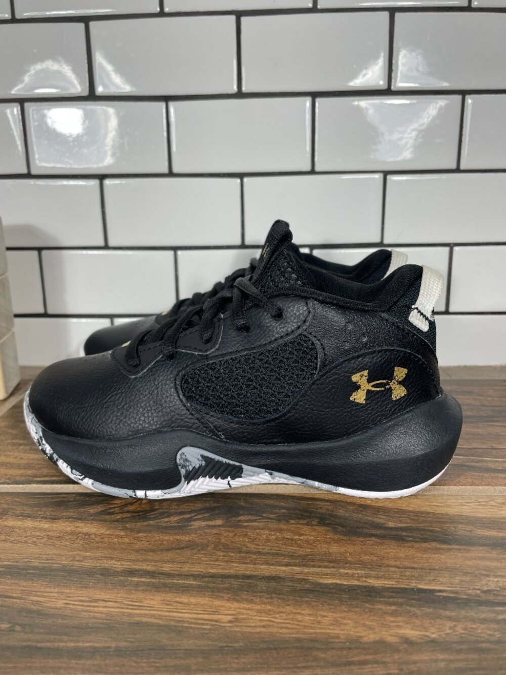 Under Armour Lockdown 6 Shoes Little Boys Size 12.5 K Black Basketball Sneaker